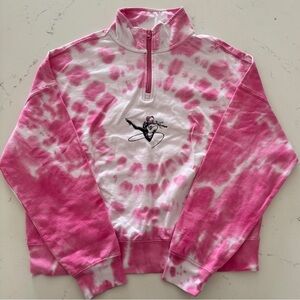 Disney Parks Ghost Spider 1/4 Zip Up Pull Over - Pink Tie Dye Size S